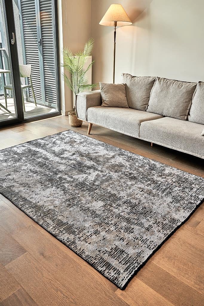 Hare Premium 1341 Krem - Koyu Gri - Makine Halısı