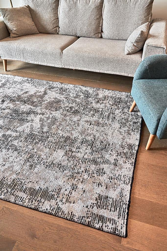 Hare Premium 1341 Krem - Koyu Gri - Makine Halısı