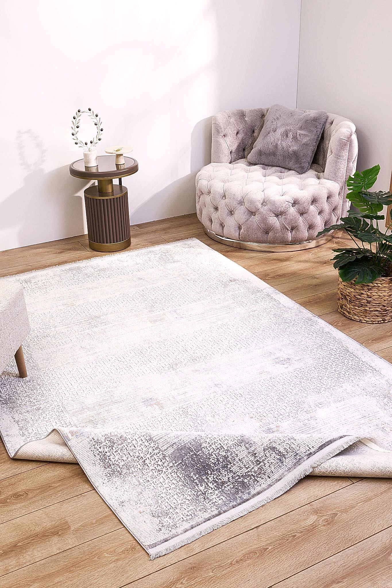 Serenity Kesme Halı (Özel Ölçü) - 7871 Gri