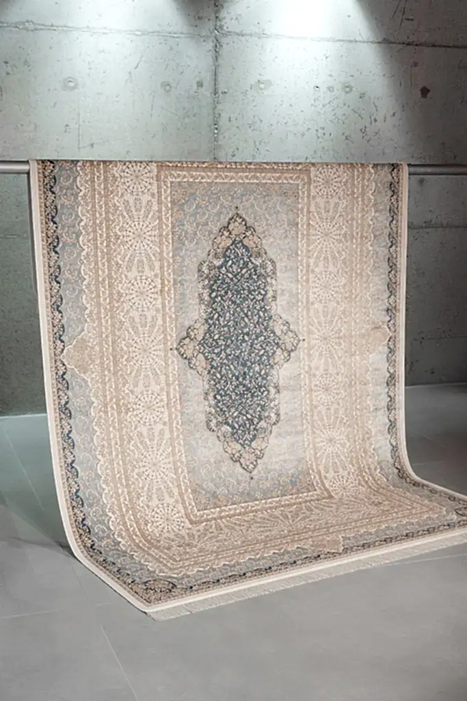 Vendome Palace 5412 Mavi Krem - Makine Halısı