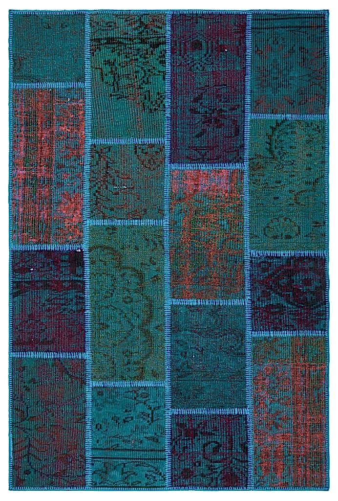 Apex Patchwork Halı Turkuaz 26628 120 x 180 cm