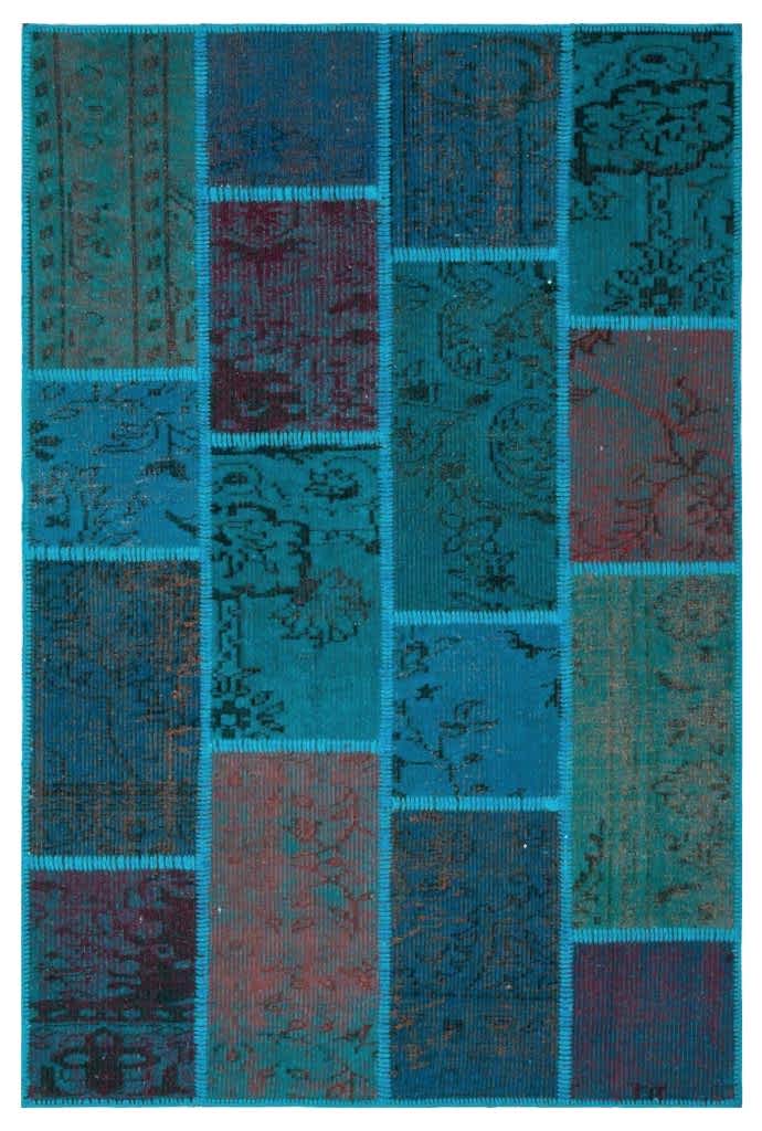 Apex Patchwork Halı Turkuaz 26659 120 x 180 cm