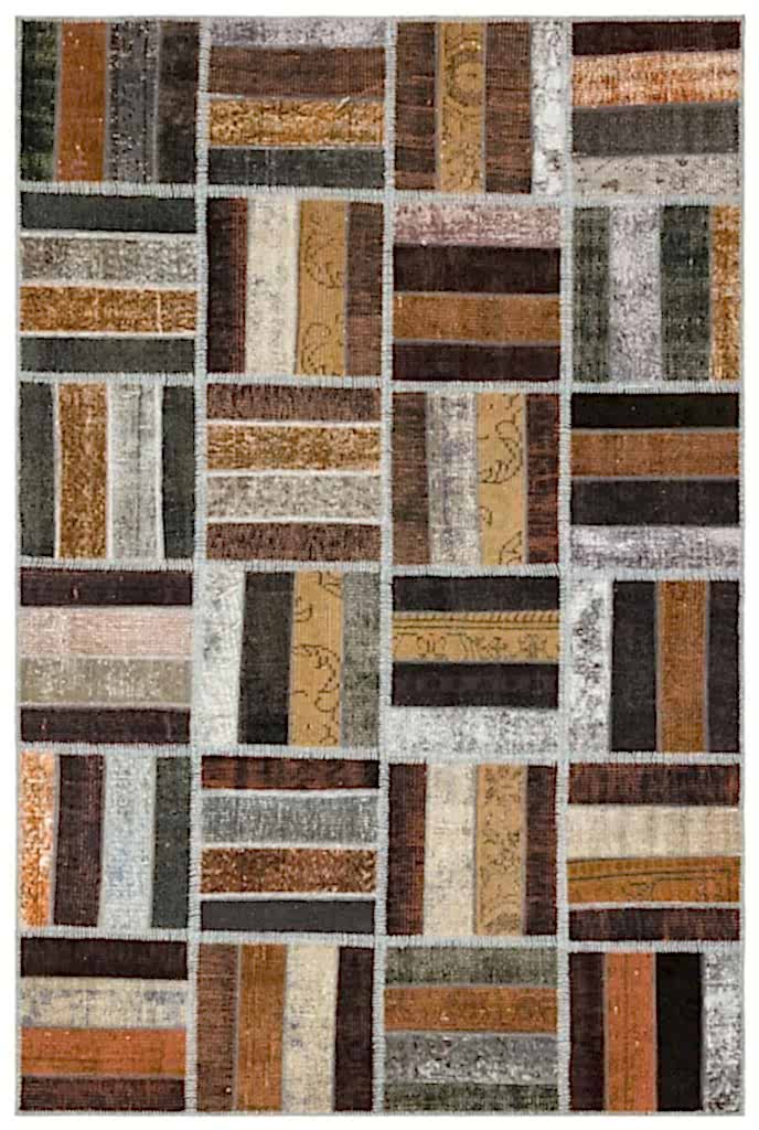 Apex Patchwork Unique Kahve 35866 161 x 243 cm