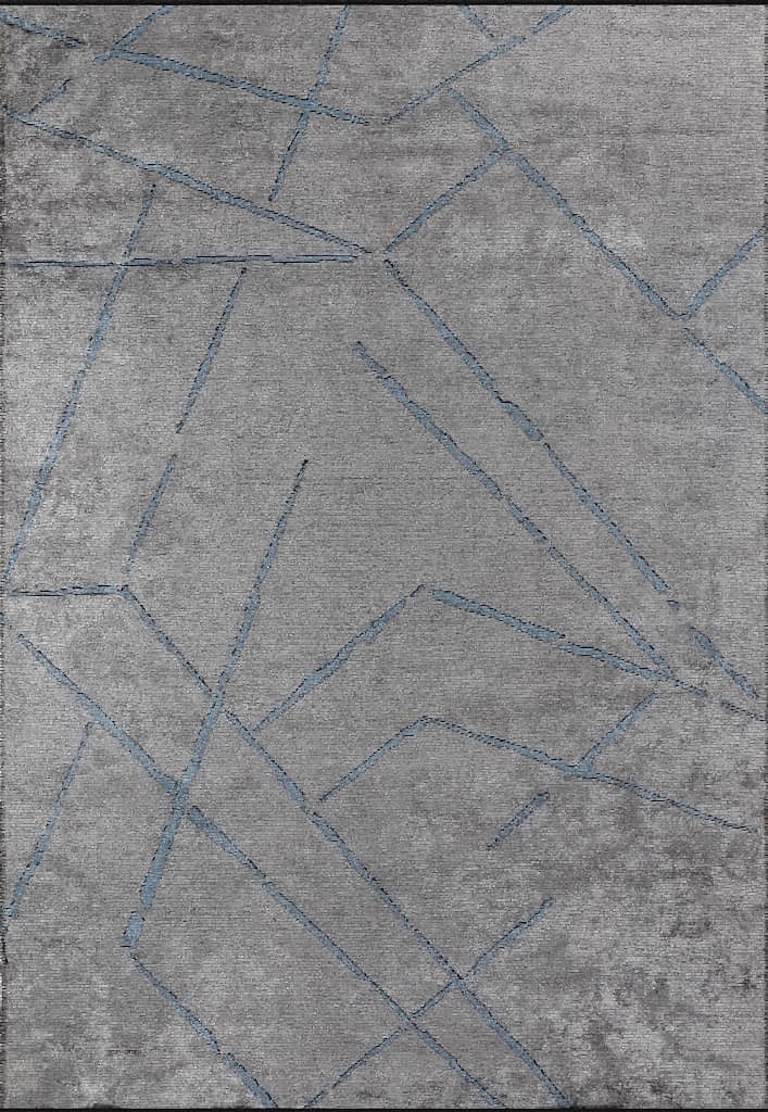 Hare Premium 1312 Açık Gri - Mavi - Makine Halısı